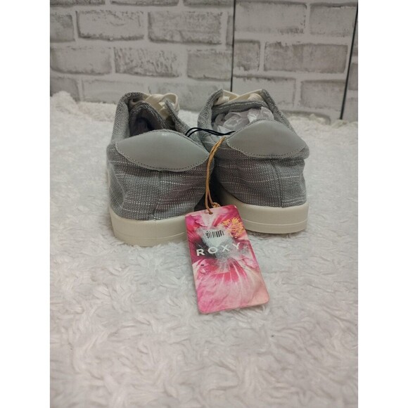 Roxy Pierview Grey Canvas Lace Up Low Top Cushion Sneakers Size 9 - Picture 8 of 9
